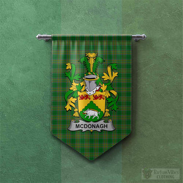 McDonagh Irish Clan Tartan Gonfalon, Tartan Banner with Coat of Arms Chevron - Tartan Vibes Clothing