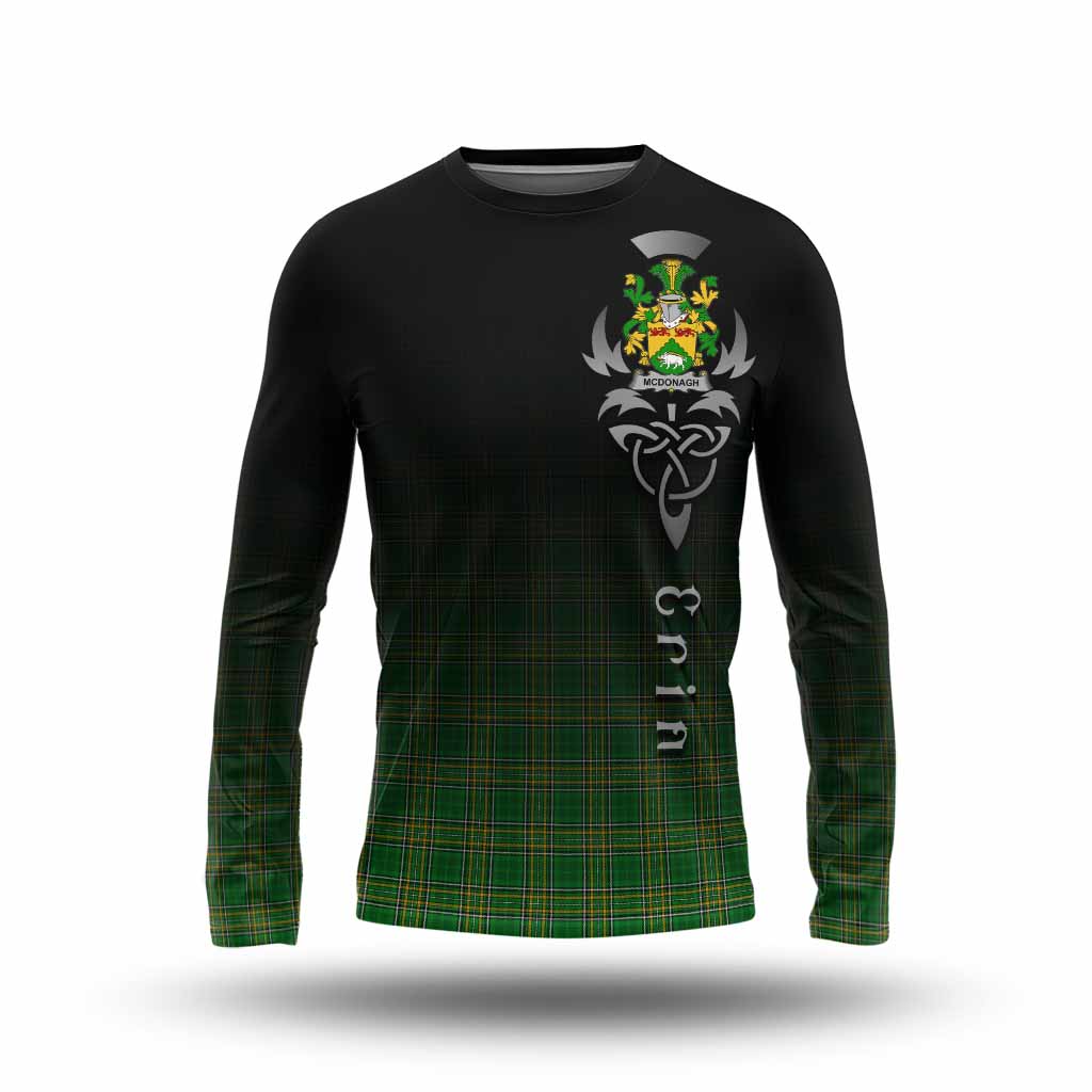 McDonagh Irish Clan Long Sleeve T-Shirt with Coat of Arms Erin Go Bragh Celtic Inspired Unisex - Tartan Vibes Clothing