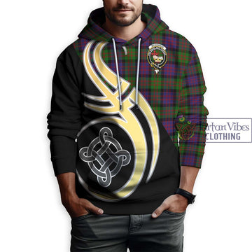 McDonald Tartan Hoodie with Family Crest and Celtic Symbol Style