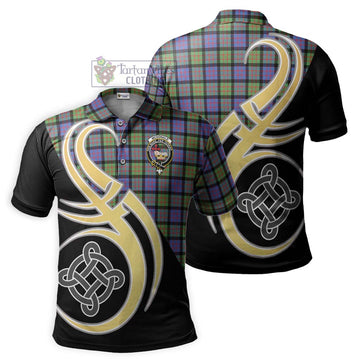 McDonald Ancient Tartan Polo Shirt with Family Crest and Celtic Symbol Style