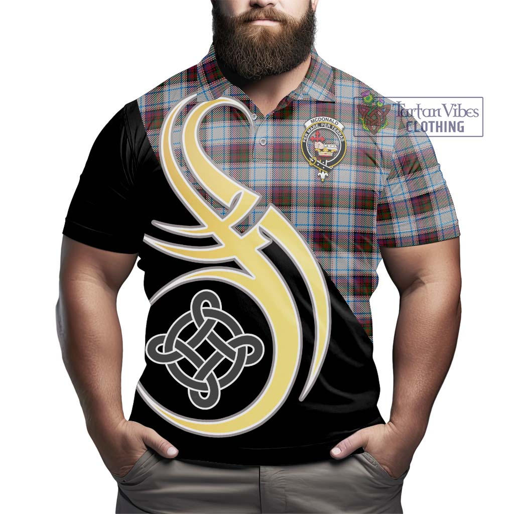 Tartan Vibes Clothing McDonald Dress Ancient Tartan Polo Shirt with Family Crest and Celtic Symbol Style