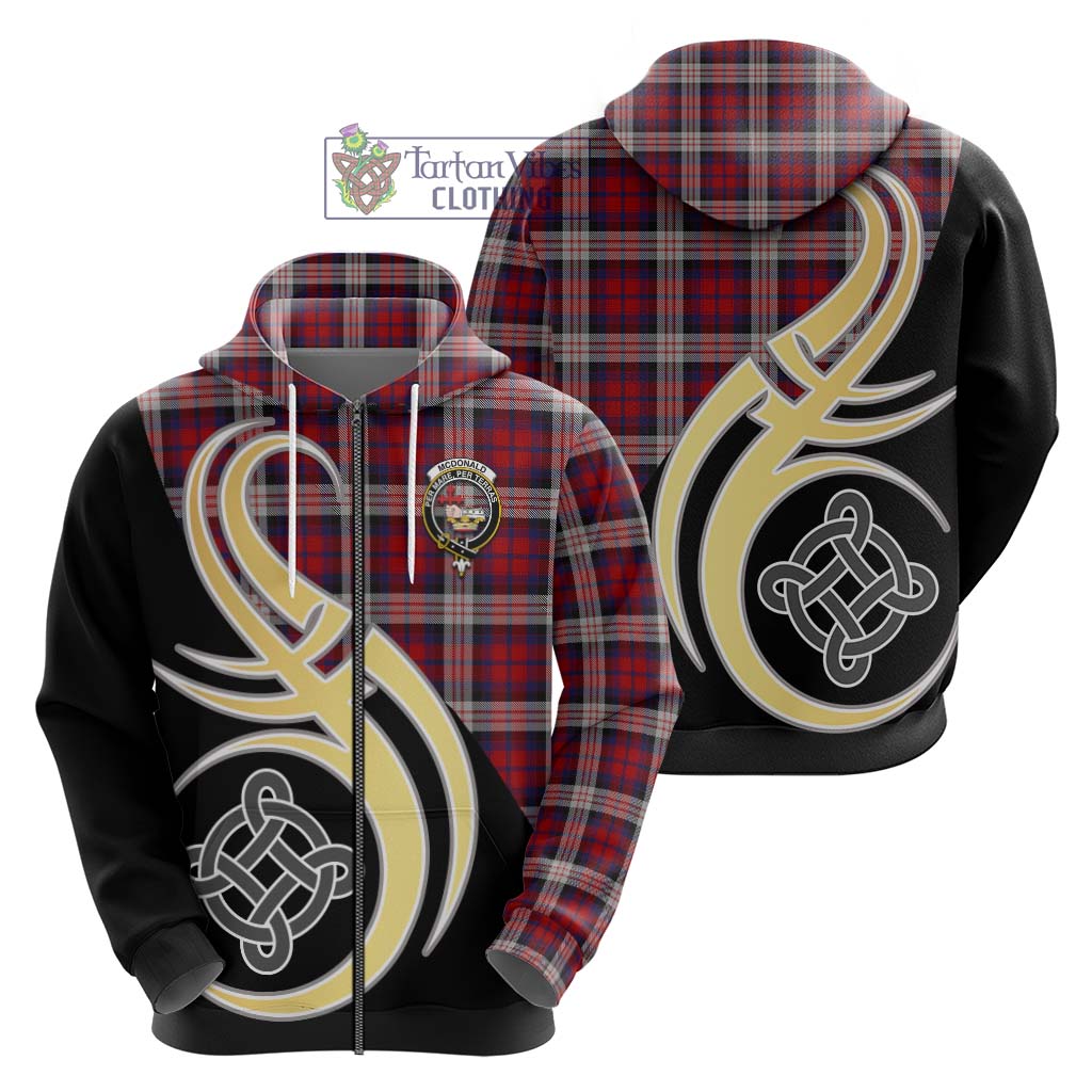 Tartan Vibes Clothing McDonald Dress Irish Tartan Hoodie with Family Crest and Celtic Symbol Style