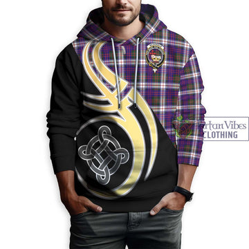 McDonald Dress Modern Tartan Hoodie with Family Crest and Celtic Symbol Style