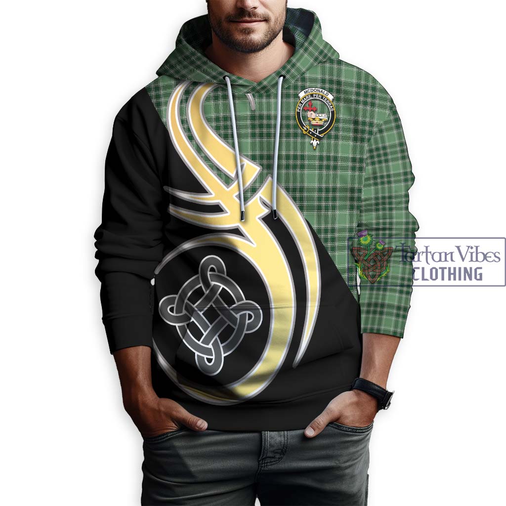 Tartan Vibes Clothing McDonald Lord of the Isles Hunting Tartan Hoodie with Family Crest and Celtic Symbol Style