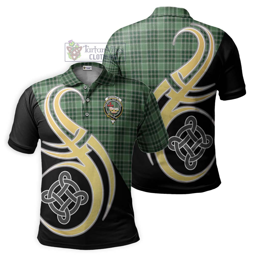 Tartan Vibes Clothing McDonald Lord of the Isles Hunting Tartan Polo Shirt with Family Crest and Celtic Symbol Style