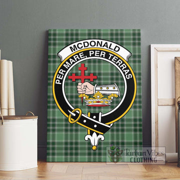 McDonald Lord of the Isles Hunting Tartan Canvas Print Wall Art with Family Crest