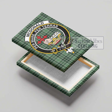 McDonald Lord of the Isles Hunting Tartan Canvas Print Wall Art with Family Crest