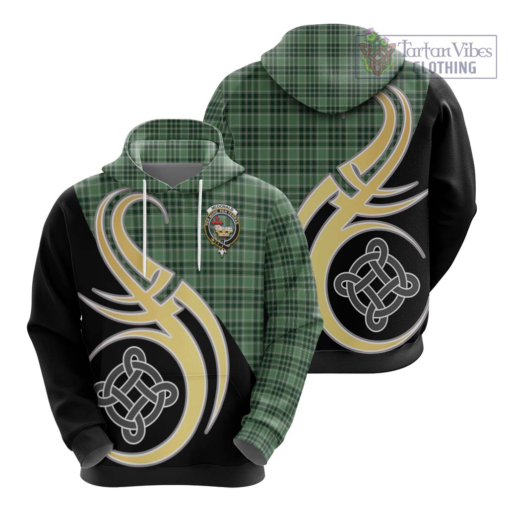 Tartan Vibes Clothing McDonald Lord of the Isles Hunting Tartan Hoodie with Family Crest and Celtic Symbol Style