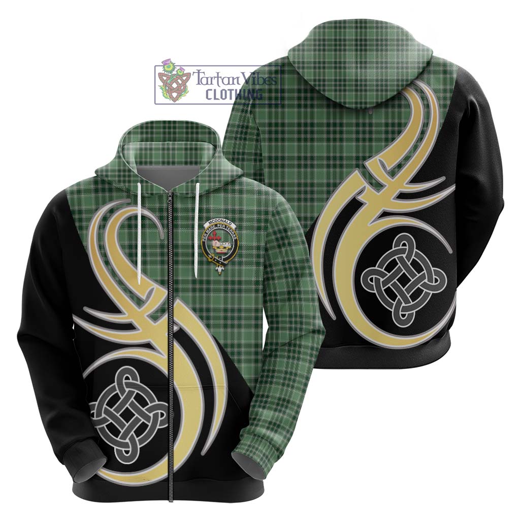 Tartan Vibes Clothing McDonald Lord of the Isles Hunting Tartan Hoodie with Family Crest and Celtic Symbol Style