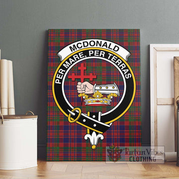 McDonald of Boisdale Tartan Canvas Print Wall Art with Family Crest