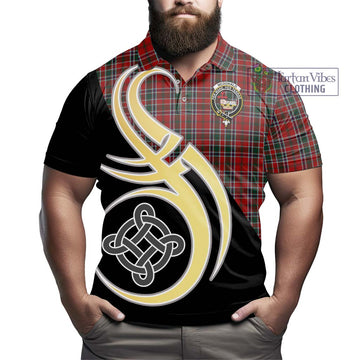 McDonald of Lochmaddy Tartan Polo Shirt with Family Crest and Celtic Symbol Style