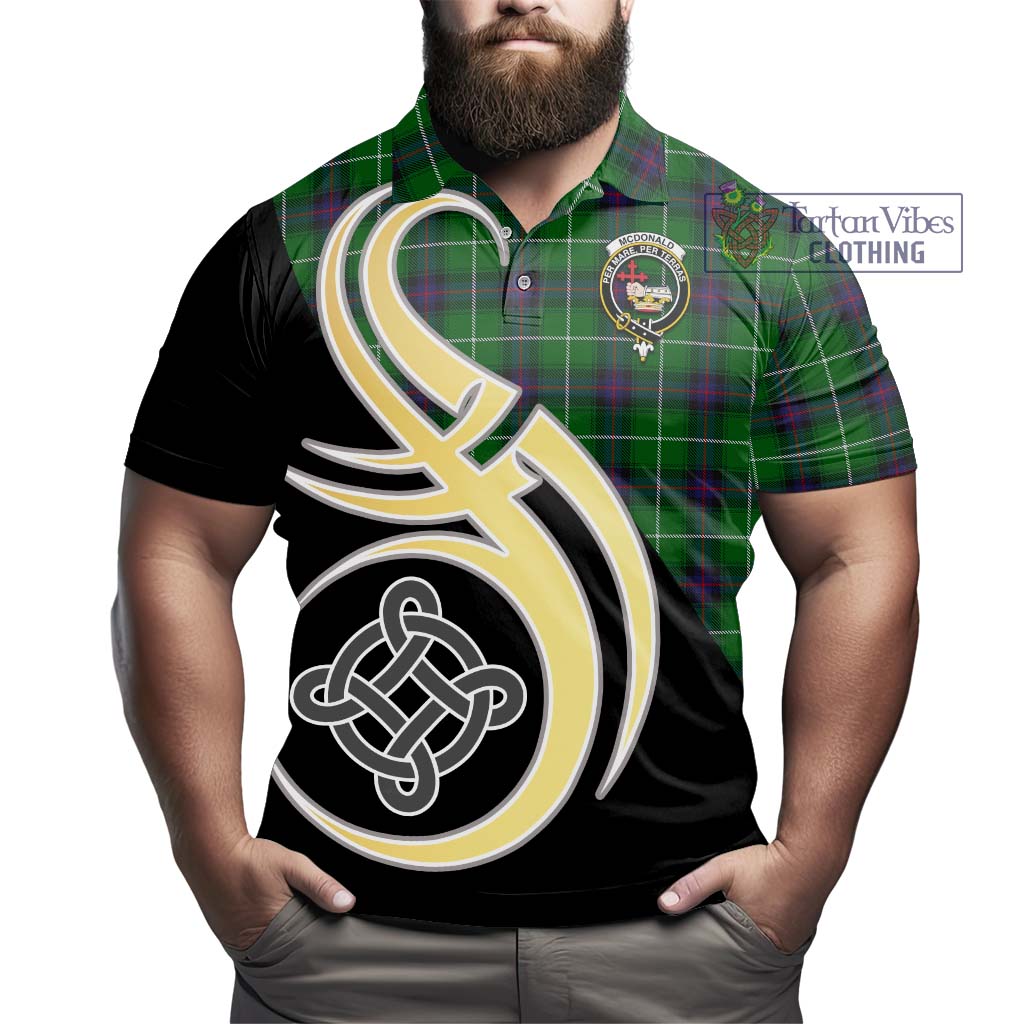 Tartan Vibes Clothing McDonald of The Isles Tartan Polo Shirt with Family Crest and Celtic Symbol Style