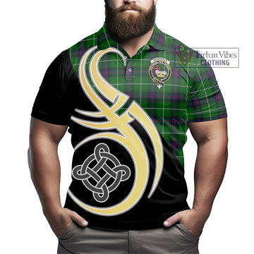 McDonald of The Isles Tartan Polo Shirt with Family Crest and Celtic Symbol Style