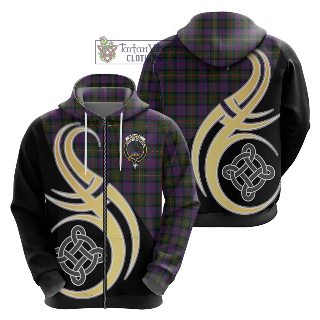 Tartan Vibes Clothing McDonell of Glengarry Tartan Hoodie with Family Crest and Celtic Symbol Style