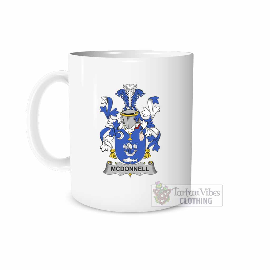 McDonnell Irish Clan Coat of Arms Ceramic Mug White - 2D-tartanvibesclothing