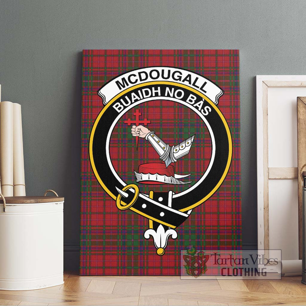 McDougall Tartan Canvas Print Wall Art with Family Crest Without Frame - Tartan Vibes Clothing