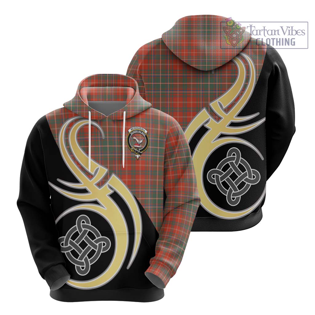 Tartan Vibes Clothing McDougall Ancient Tartan Hoodie with Family Crest and Celtic Symbol Style