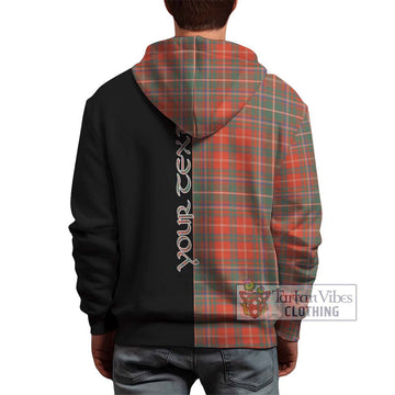 McDougall Ancient Tartan Hoodie with Family Crest and Half Of Me Style