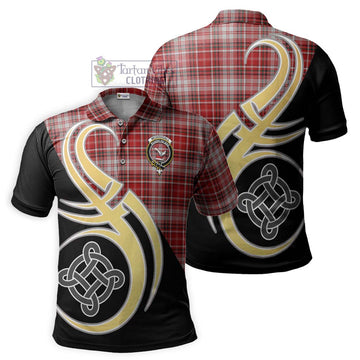 McDougall Dress Tartan Polo Shirt with Family Crest and Celtic Symbol Style