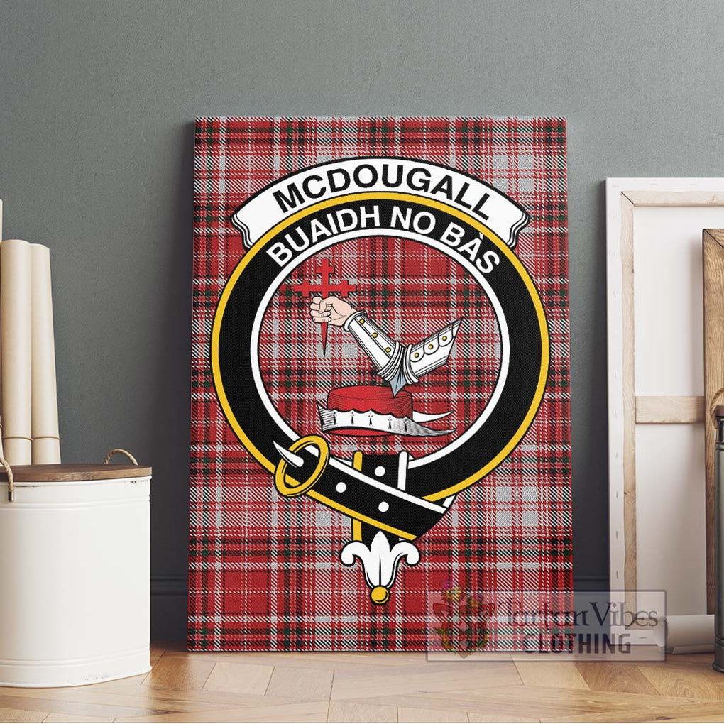 McDougall Dress Tartan Canvas Print Wall Art with Family Crest Without Frame - Tartan Vibes Clothing