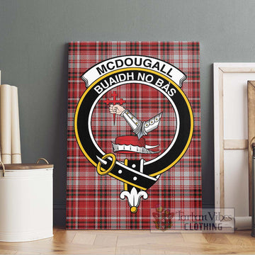 McDougall Dress Tartan Canvas Print Wall Art with Family Crest