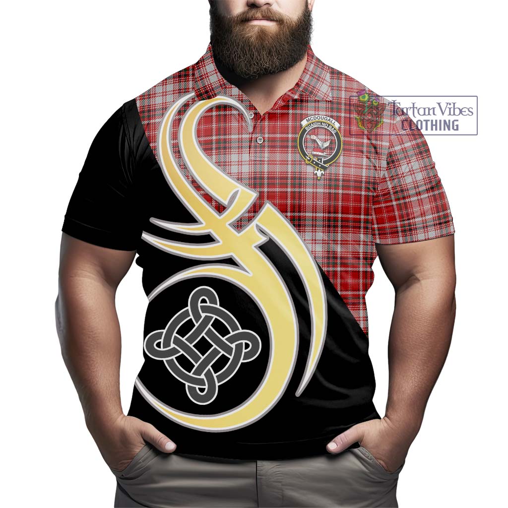 Tartan Vibes Clothing McDougall Dress Tartan Polo Shirt with Family Crest and Celtic Symbol Style