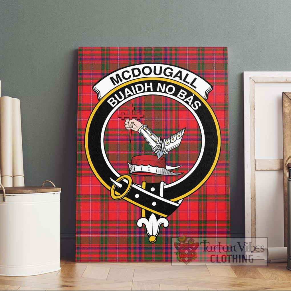 McDougall Modern Tartan Canvas Print Wall Art with Family Crest Without Frame - Tartan Vibes Clothing