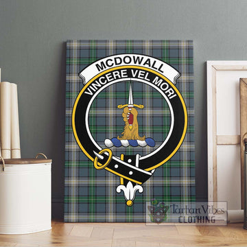 McDowall Tartan Canvas Print Wall Art with Family Crest