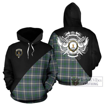 McDowall Tartan Hoodie with Family Crest and Military Logo Style