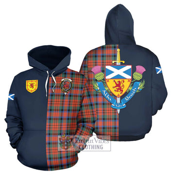 McDuff Ancient Tartan Hoodie Alba with Scottish Lion Royal Arm Half Style