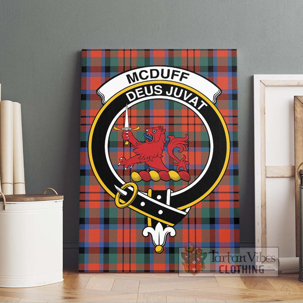 McDuff Ancient Tartan Canvas Print Wall Art with Family Crest Without Frame - Tartan Vibes Clothing