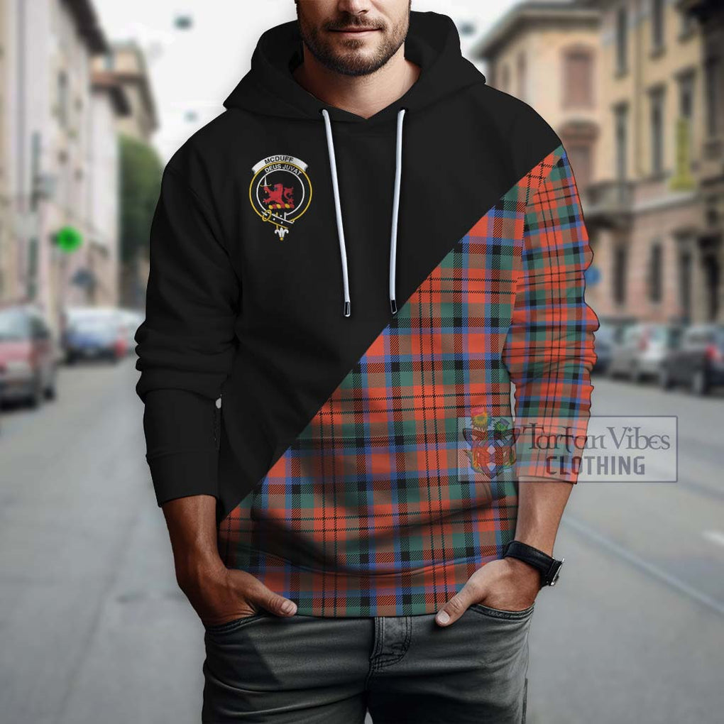 McDuff Ancient Tartan Hoodie with Family Crest and Military Logo Style - Tartanvibesclothing Shop