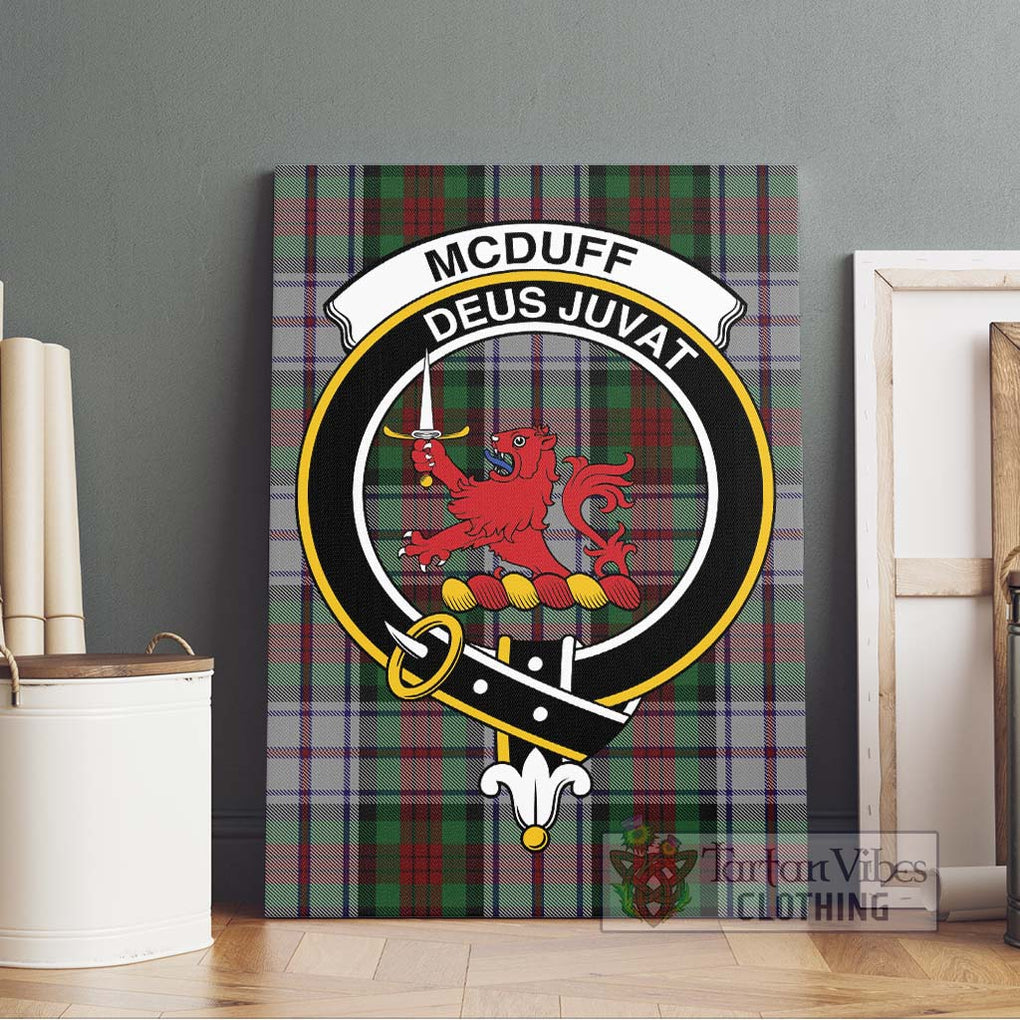 McDuff Dress Tartan Canvas Print Wall Art with Family Crest Without Frame - Tartan Vibes Clothing