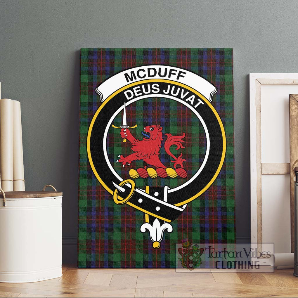 McDuff Hunting Tartan Canvas Print Wall Art with Family Crest Without Frame - Tartan Vibes Clothing