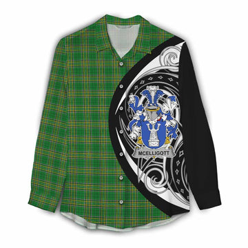 McElligott Irish Clan Women's Casual Shirt Celtic Circle Style Female - Tartan Vibes Clothing