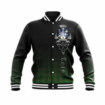 McElroy Irish Clan Baseball Jacket with Coat of Arms Erin Go Bragh Celtic Inspired Unisex - Tartan Vibes Clothing