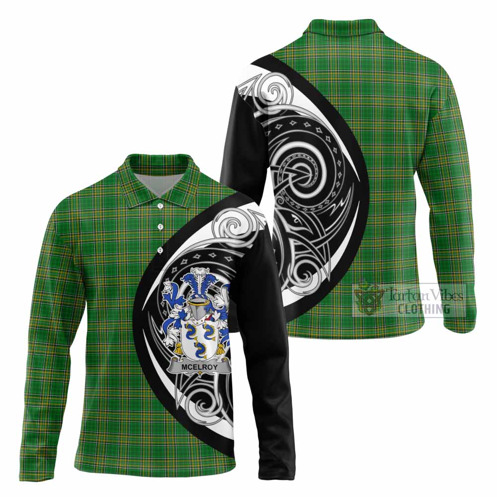 McElroy Irish Clan Long Sleeve Polo Shirt Celtic Circle Style - Tartan Vibes Clothing