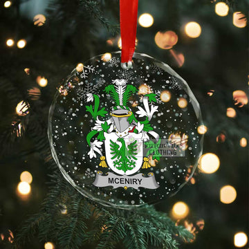 McEniry Irish Clan Christmas Glass Ornament with Coat of Arms