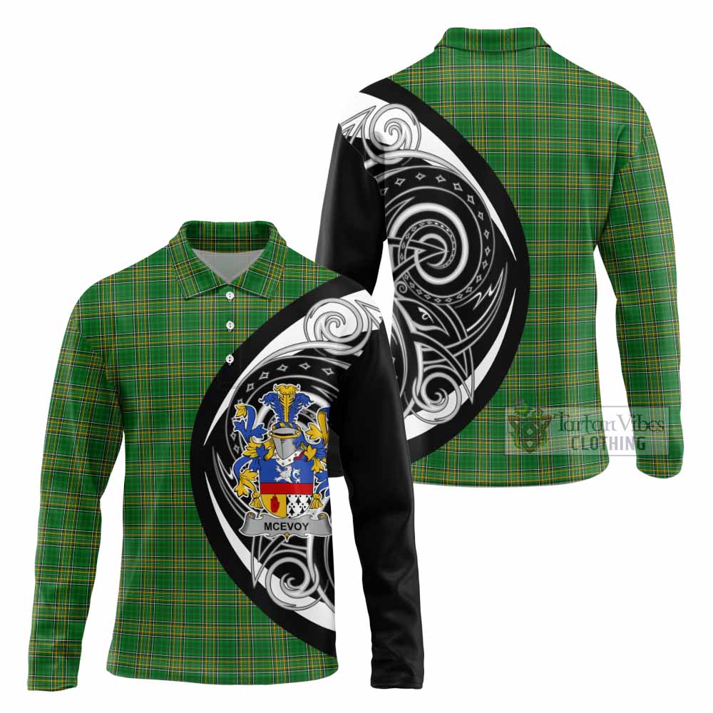 McEvoy Irish Clan Long Sleeve Polo Shirt Celtic Circle Style - Tartan Vibes Clothing