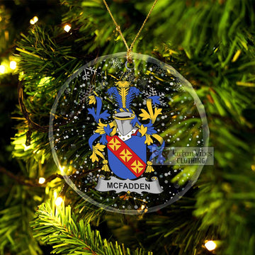 McFadden Irish Clan Christmas Glass Ornament with Coat of Arms