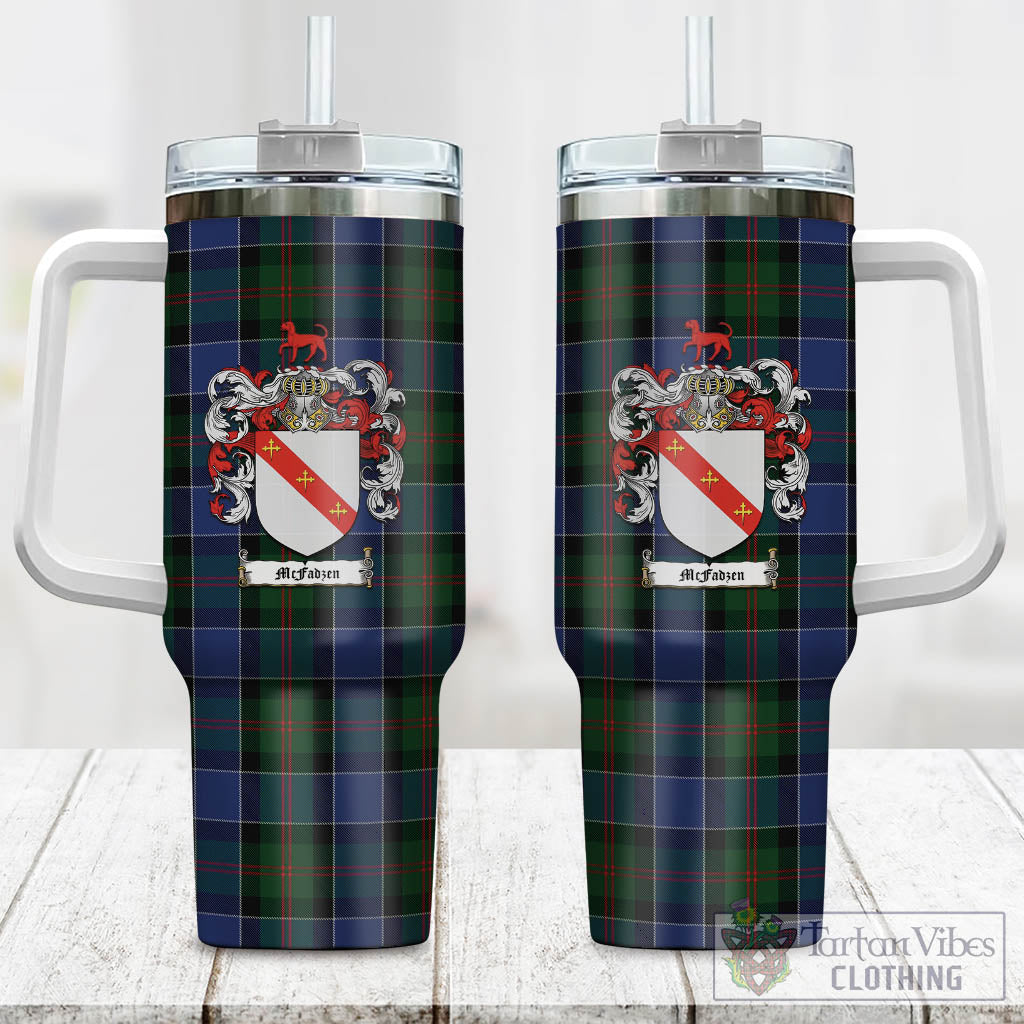 Tartan Vibes Clothing McFadzen 01 Tartan and Family Crest Tumbler with Handle