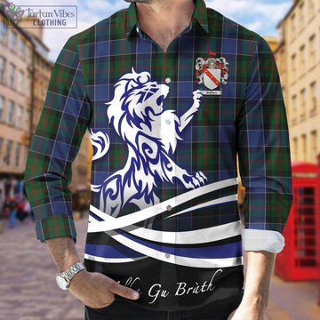 McFadzen 01 Tartan Long Sleeve Button Up Shirt with Alba Gu Brath Regal Lion Emblem