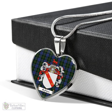 McFadzen 01 Tartan Heart Necklace with Family Crest