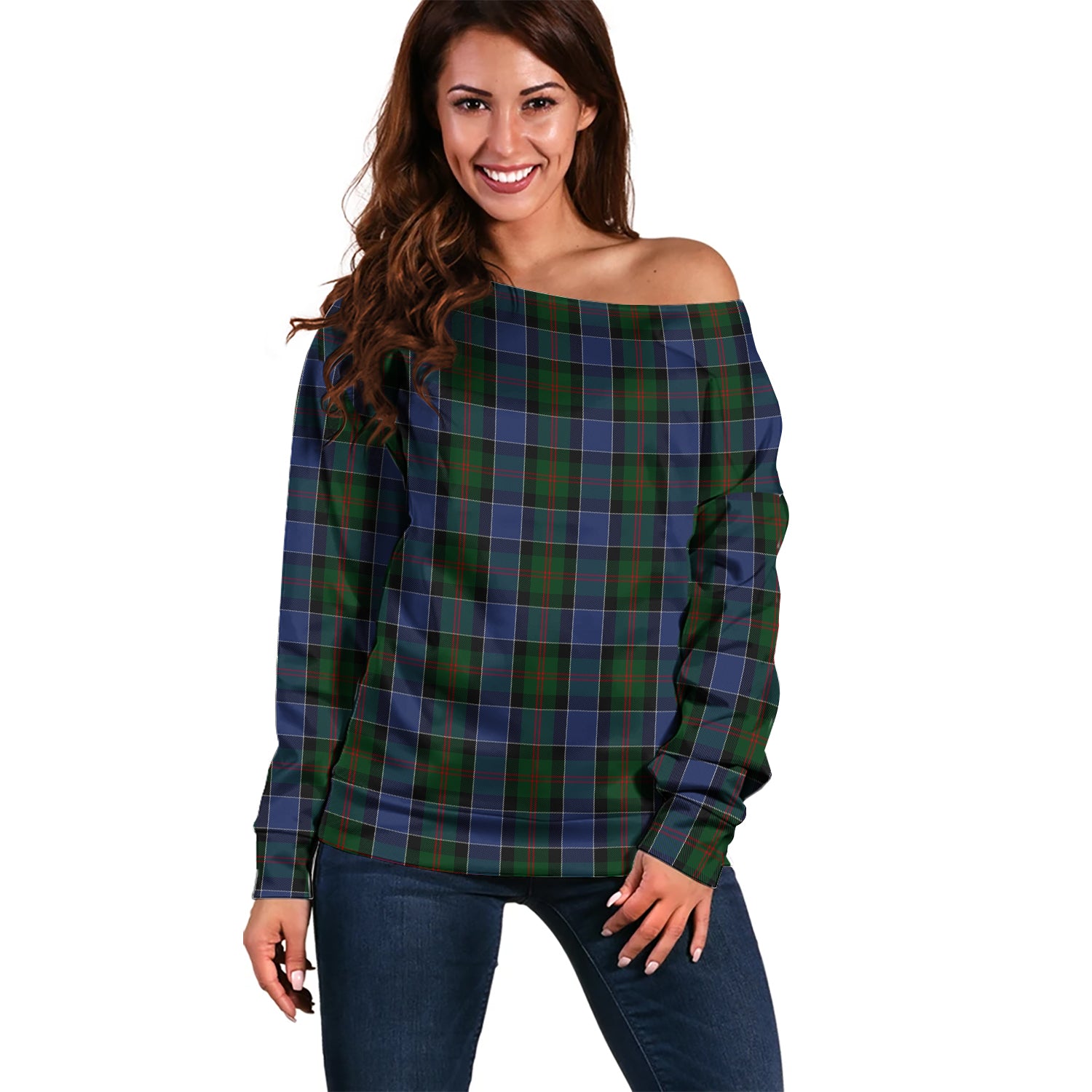 McFadzen #01 Tartan Off Shoulder Women Sweater Women - Tartanvibesclothing Shop