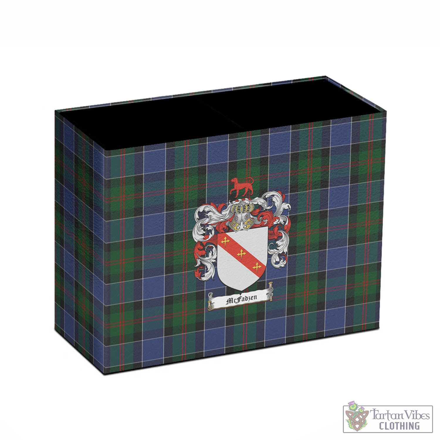 Tartan Vibes Clothing McFadzen 01 Tartan Pen Holder with Family Crest