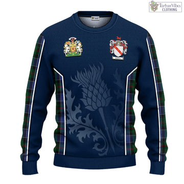 McFadzen 01 Tartan Knitted Sweatshirt with Family Crest and Scottish Thistle Vibes Sport Style