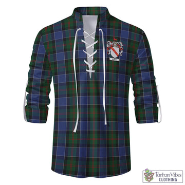 McFadzen 01 Tartan Men's Scottish Traditional Jacobite Ghillie Kilt Shirt with Family Crest