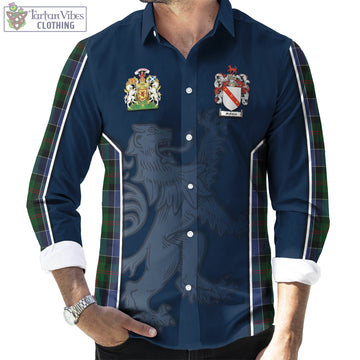 McFadzen 01 Tartan Long Sleeve Button Up Shirt with Family Crest and Lion Rampant Vibes Sport Style