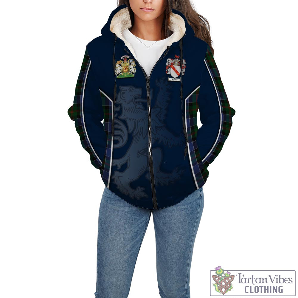 Tartan Vibes Clothing McFadzen 01 Tartan Sherpa Hoodie with Family Crest and Lion Rampant Vibes Sport Style