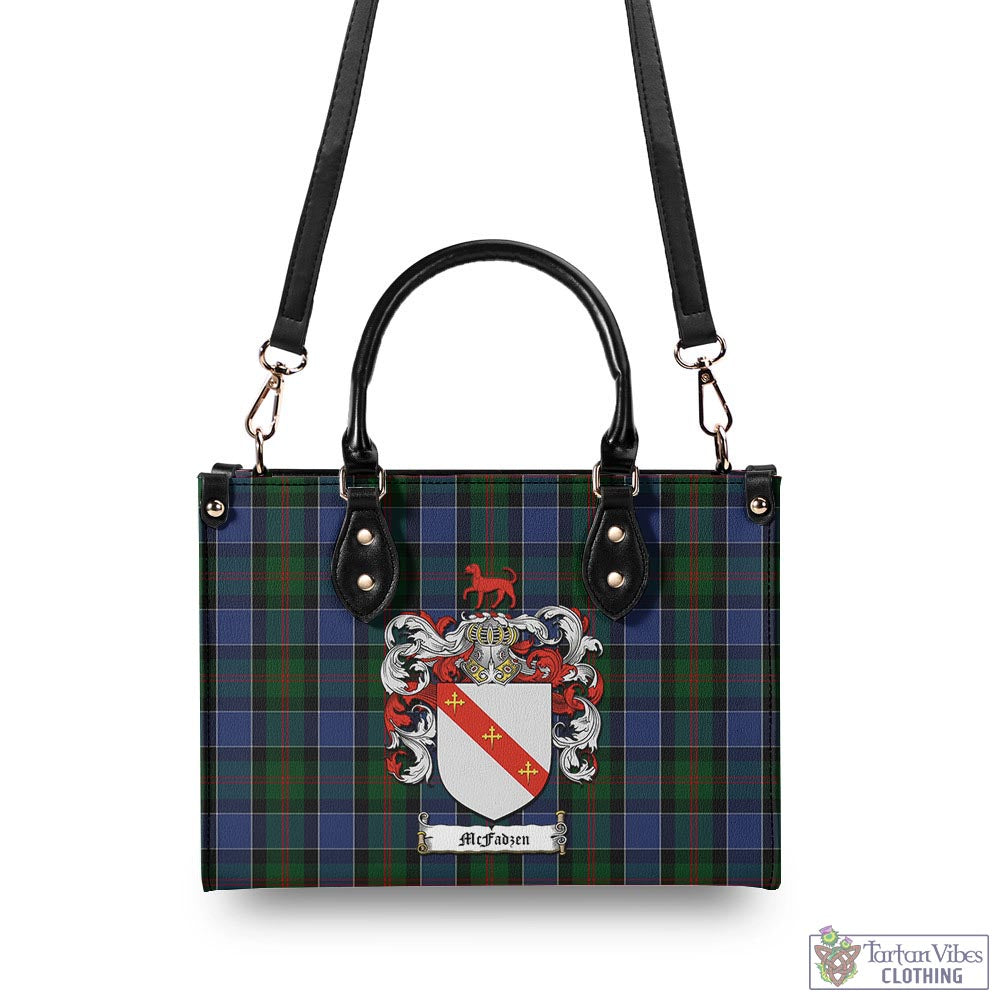 Tartan Vibes Clothing McFadzen 01 Tartan Luxury Leather Handbags with Family Crest